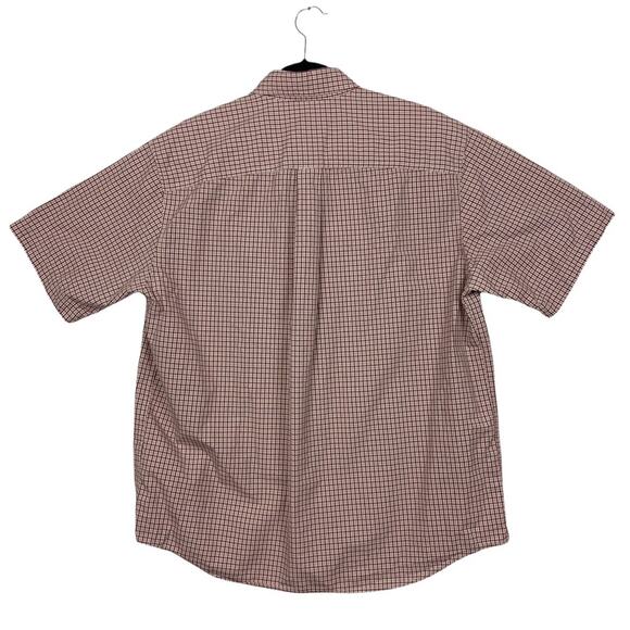 Eddie Bauer Red Plaid Short Sleeve 100% Cotton Button Up Shirt Size Large - Picture 5 of 5